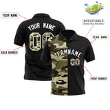 Custom Black Camo Split Fashion Authentic Performance Polo Shirt