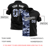Custom Black Camo Split Fashion Authentic Performance Polo Shirt