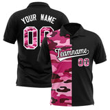 Custom Black Camo Split Fashion Authentic Performance Polo Shirt