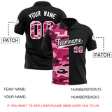 Custom Black Camo Split Fashion Authentic Performance Polo Shirt