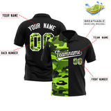 Custom Black Camo Split Fashion Authentic Performance Polo Shirt