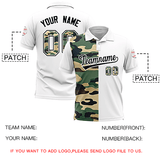Custom White Camo Split Fashion Authentic Performance Polo Shirt