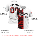 Custom White Camo Split Fashion Authentic Performance Polo Shirt
