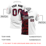 Custom White Camo Split Fashion Authentic Performance Polo Shirt