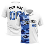 Custom White Camo Split Fashion Authentic Performance Polo Shirt