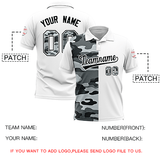 Custom White Camo Split Fashion Authentic Performance Polo Shirt