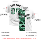 Custom White Camo Split Fashion Authentic Performance Polo Shirt