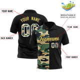 Custom Black Camo Split Fashion Authentic Performance Polo Shirt