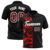Custom Black Camo Split Fashion Authentic Performance Polo Shirt