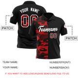 Custom Black Camo Split Fashion Authentic Performance Polo Shirt