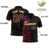 Custom Black Camo Split Fashion Authentic Performance Polo Shirt