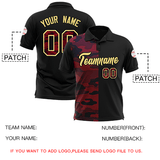 Custom Black Camo Split Fashion Authentic Performance Polo Shirt