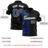 Custom Black Camo Split Fashion Authentic Performance Polo Shirt