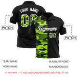 Custom Black Camo Split Fashion Authentic Performance Polo Shirt