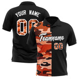 Custom Black Camo Split Fashion Authentic Performance Polo Shirt