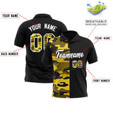 Custom Black Camo Split Fashion Authentic Performance Polo Shirt