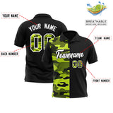 Custom Black Camo Split Fashion Authentic Performance Polo Shirt