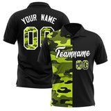 Custom Black Camo Split Fashion Authentic Performance Polo Shirt