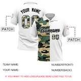 Custom White Camo Split Fashion Authentic Performance Polo Shirt