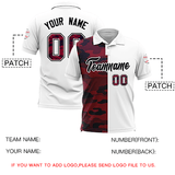 Custom White Camo Split Fashion Authentic Performance Polo Shirt
