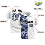 Custom White Camo Split Fashion Authentic Performance Polo Shirt