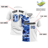 Custom White Camo Split Fashion Authentic Performance Polo Shirt