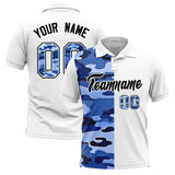 Custom White Camo Split Fashion Authentic Performance Polo Shirt