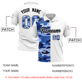 Custom White Camo Split Fashion Authentic Performance Polo Shirt