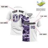 Custom White Camo Split Fashion Authentic Performance Polo Shirt