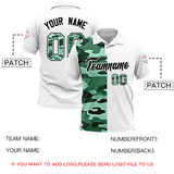 Custom White Camo Split Fashion Authentic Performance Polo Shirt
