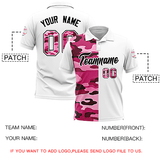 Custom White Camo Split Fashion Authentic Performance Polo Shirt