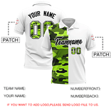 Custom White Camo Split Fashion Authentic Performance Polo Shirt