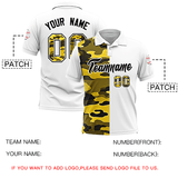 Custom White Camo Split Fashion Authentic Performance Polo Shirt