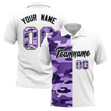 Custom White Camo Split Fashion Authentic Performance Polo Shirt