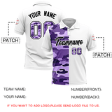 Custom White Camo Split Fashion Authentic Performance Polo Shirt