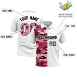 Custom White Camo Split Fashion Authentic Performance Polo Shirt