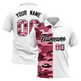 Custom White Camo Split Fashion Authentic Performance Polo Shirt