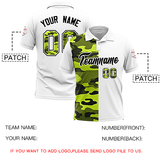 Custom White Camo Split Fashion Authentic Performance Polo Shirt