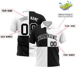 Custom White Black Four Squares Design Performance Polo Shirt