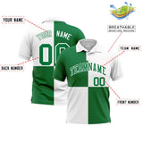Custom Kelly Green White Four Squares Design Performance Polo Shirt