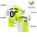 Custom Fluorescent Green White Four Squares Design Performance Polo Shirt