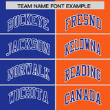 Custom Royal Orange Four Squares Design Performance Polo Shirt