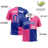 Custom Royal Pink Four Squares Design Performance Polo Shirt