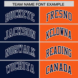 Custom Navy Orange Four Squares Design Performance Polo Shirt
