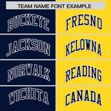 Custom Navy Gold Four Squares Design Performance Polo Shirt