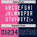 Custom Navy Pink Four Squares Design Performance Polo Shirt