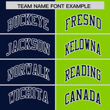 Custom Navy Neon Green Four Squares Design Performance Polo Shirt