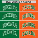 Custom Kelly Green Orange Four Squares Design Performance Polo Shirt