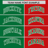 Custom Kelly Green Red Four Squares Design Performance Polo Shirt