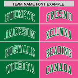 Custom Kelly Green Pink Four Squares Design Performance Polo Shirt